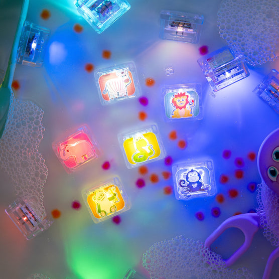 Glo Pals Zoo Light-Up Cubes 6-Pack Sensory Toy Set