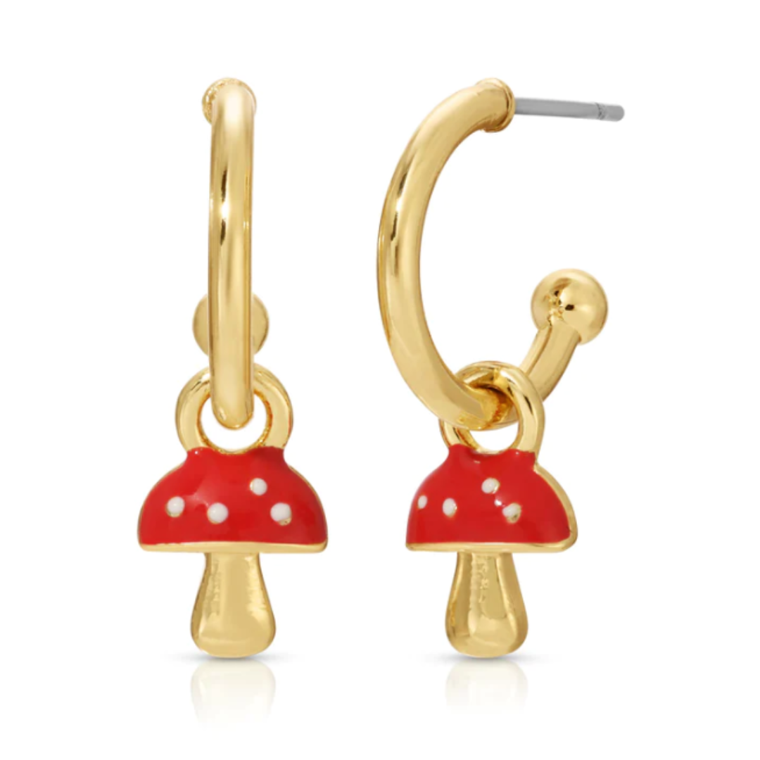You Bring Magic - Mushroom Hoop Earrings