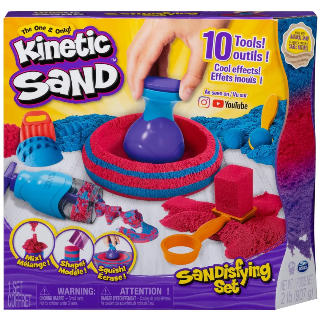 Kinetic Sand Sandisfying Set with with 10 Tools