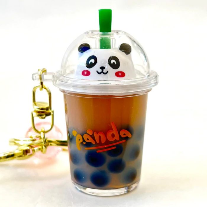 Boba Tea Panda Charm Keychain