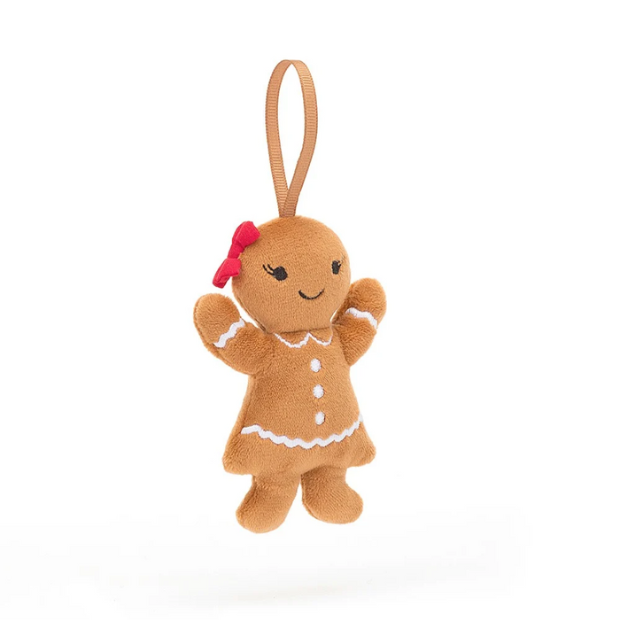 Festive Folly Gingerbread Ruby Ornament JellyCat