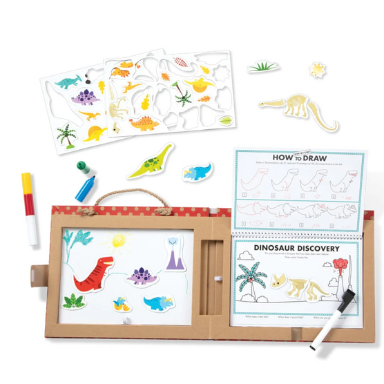 Natural Play: Play, Draw, Create Reusable Drawing & Magnet Kit – Dinosaurs