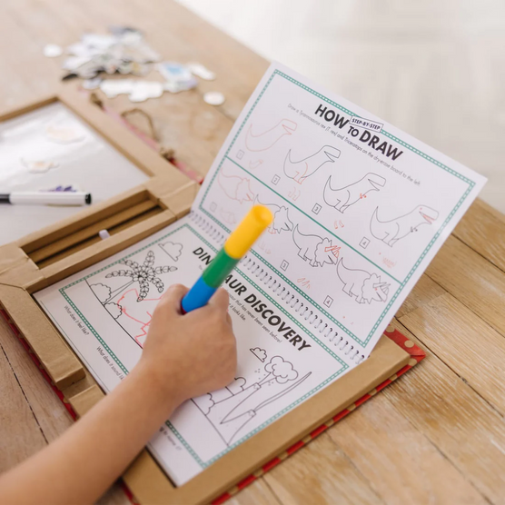 Natural Play: Play, Draw, Create Reusable Drawing & Magnet Kit – Dinosaurs