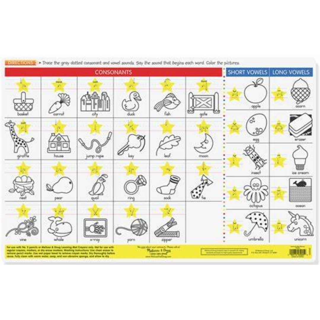 Phonics Write-A-Mat Learning Placemat