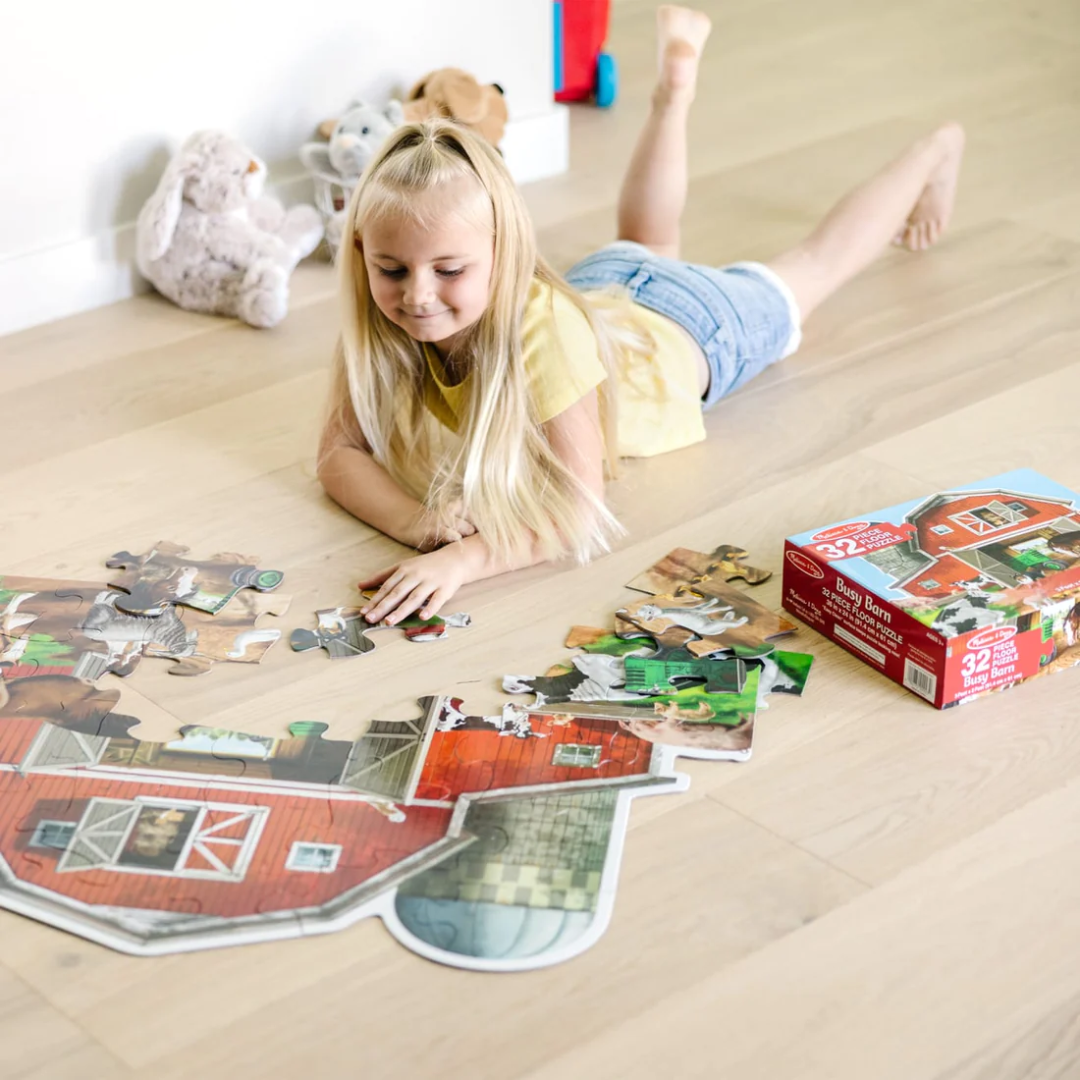 New! Busy Barn Yard Shaped Floor Puzzle - 32 Pieces