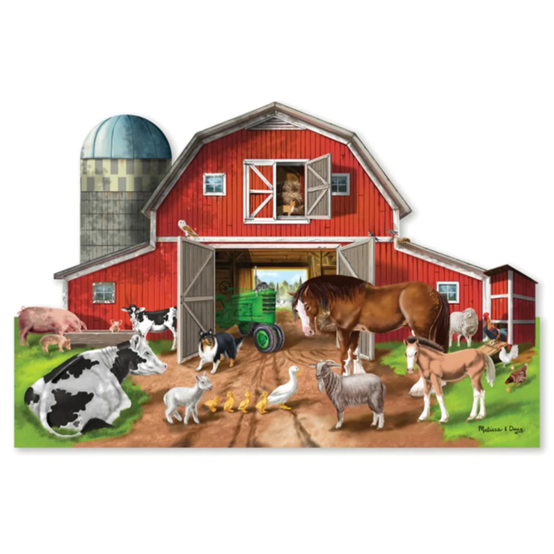 New! Busy Barn Yard Shaped Floor Puzzle - 32 Pieces