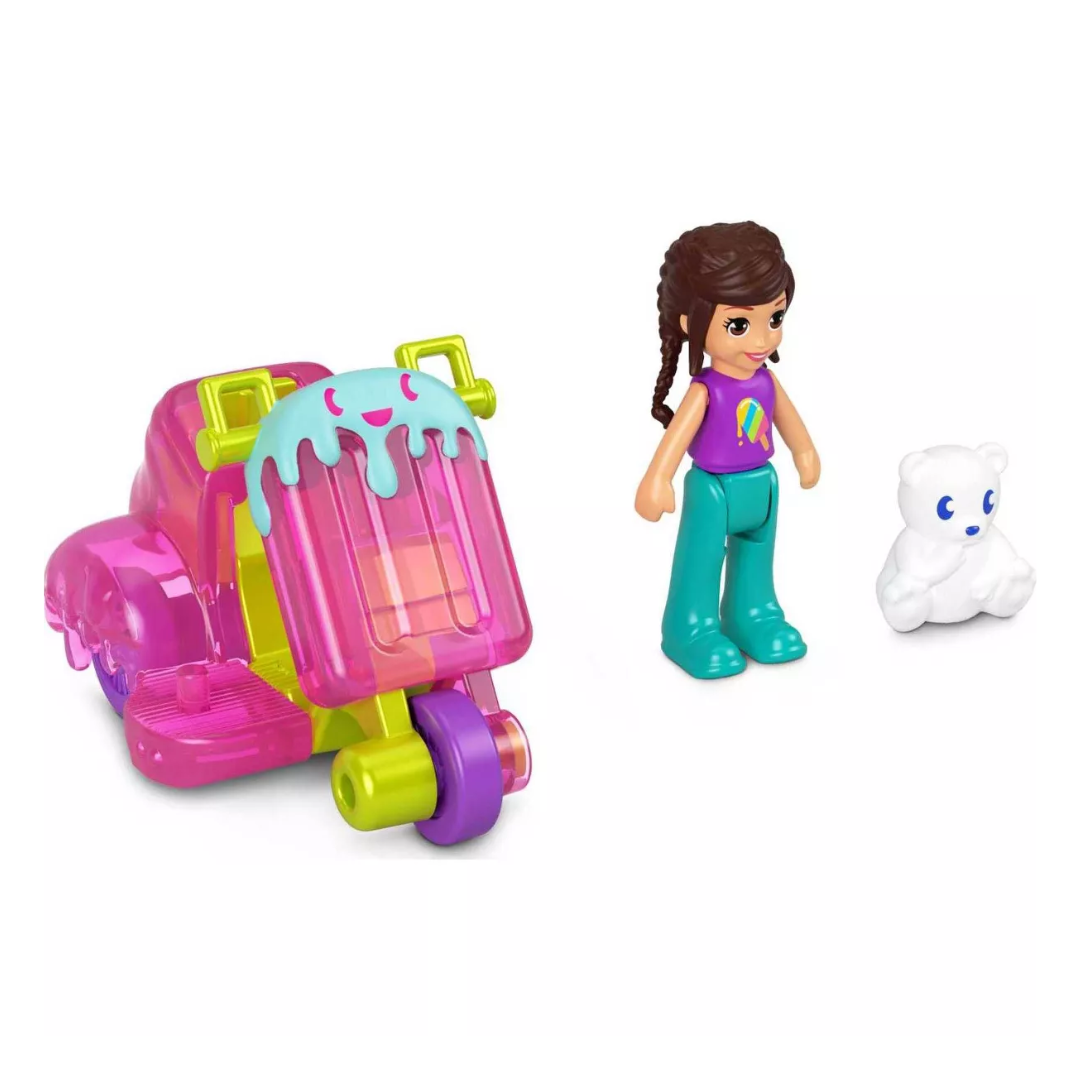 Pollyville Micro Doll with Car & Pet