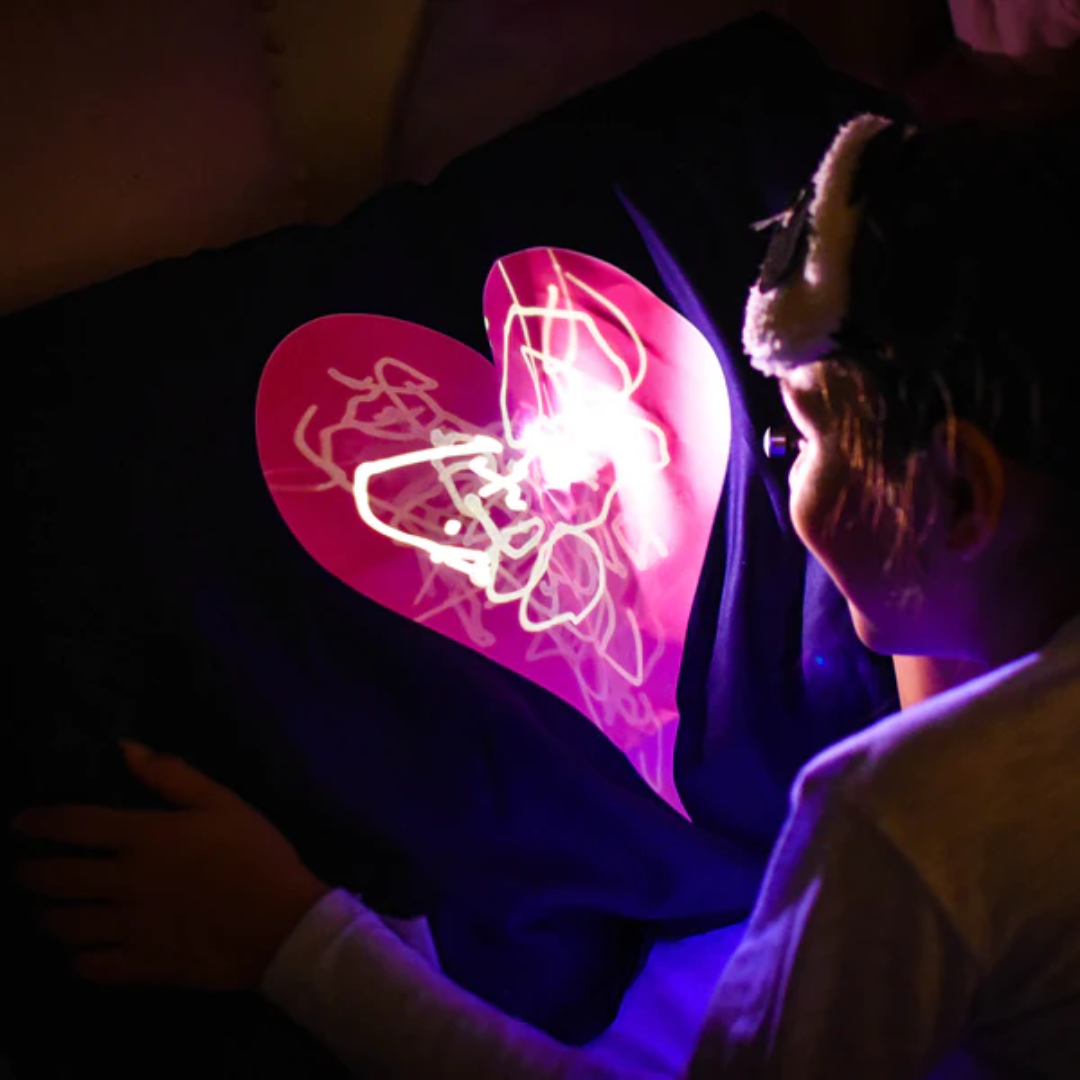 Glow Sketch Pillowcase: Heart