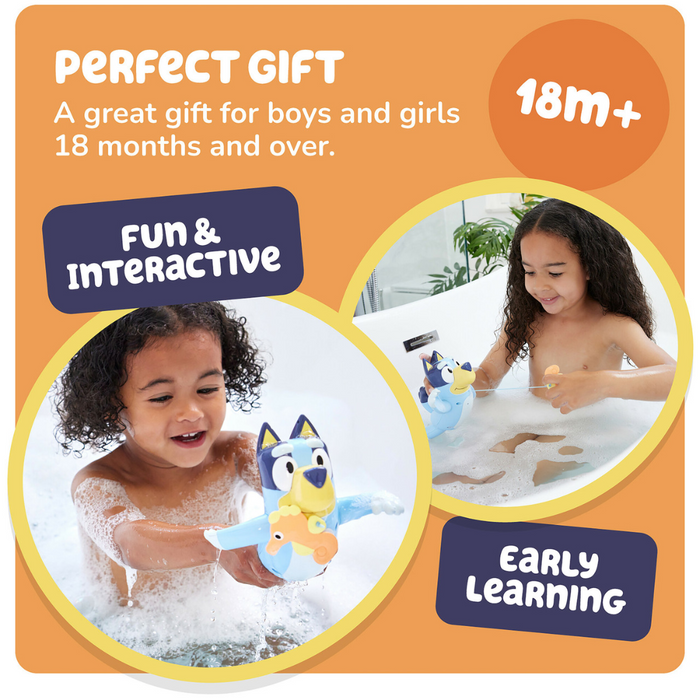 Swimming Bluey Bath Toy with Seahorse