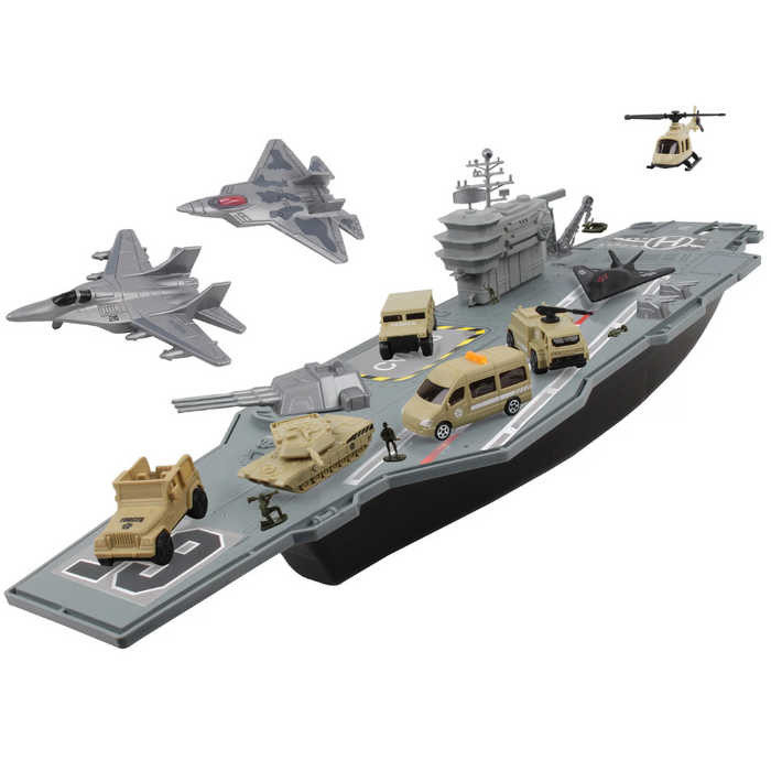 Daron Aircraft Carrier BP96243 Playset with 3 Planes and Vehicles