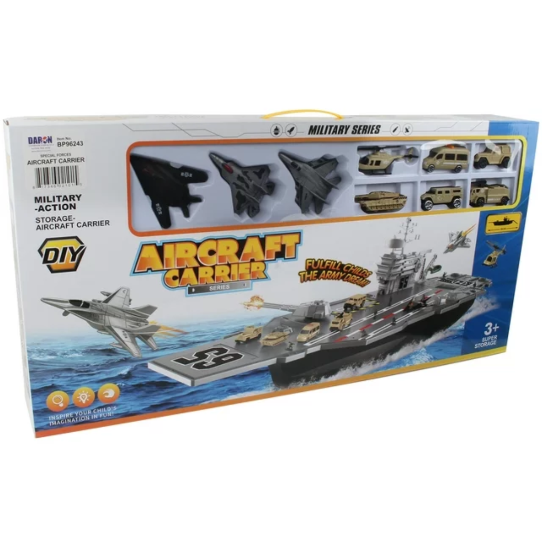 Daron Aircraft Carrier BP96243 Playset with 3 Planes and Vehicles