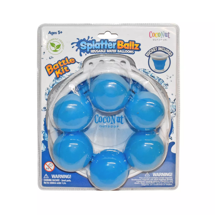 SplatterBallz Reusable Water Balloon Balls with Bucket (6-pack)
