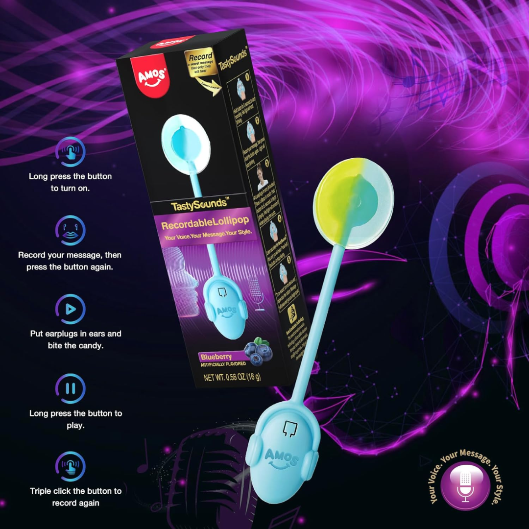 AMOS Recordable Music Blueberry Lollipop