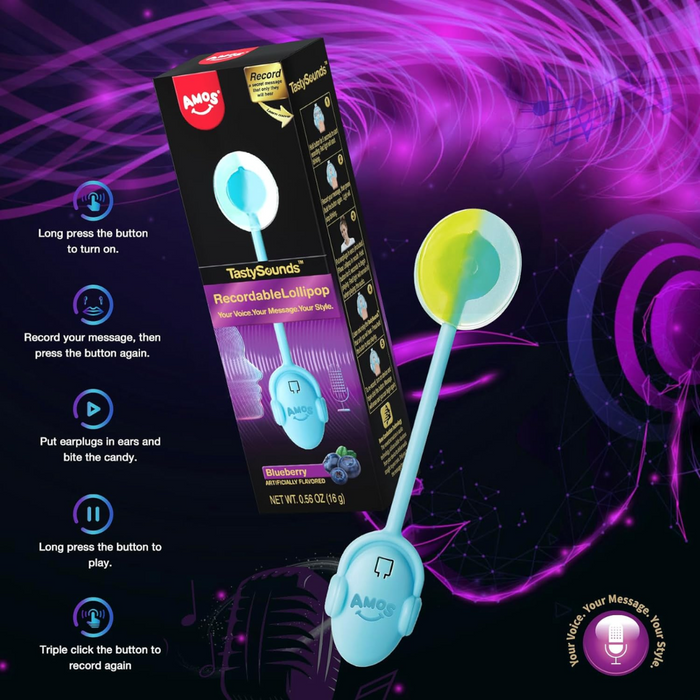 AMOS Recordable Music Blueberry Lollipop