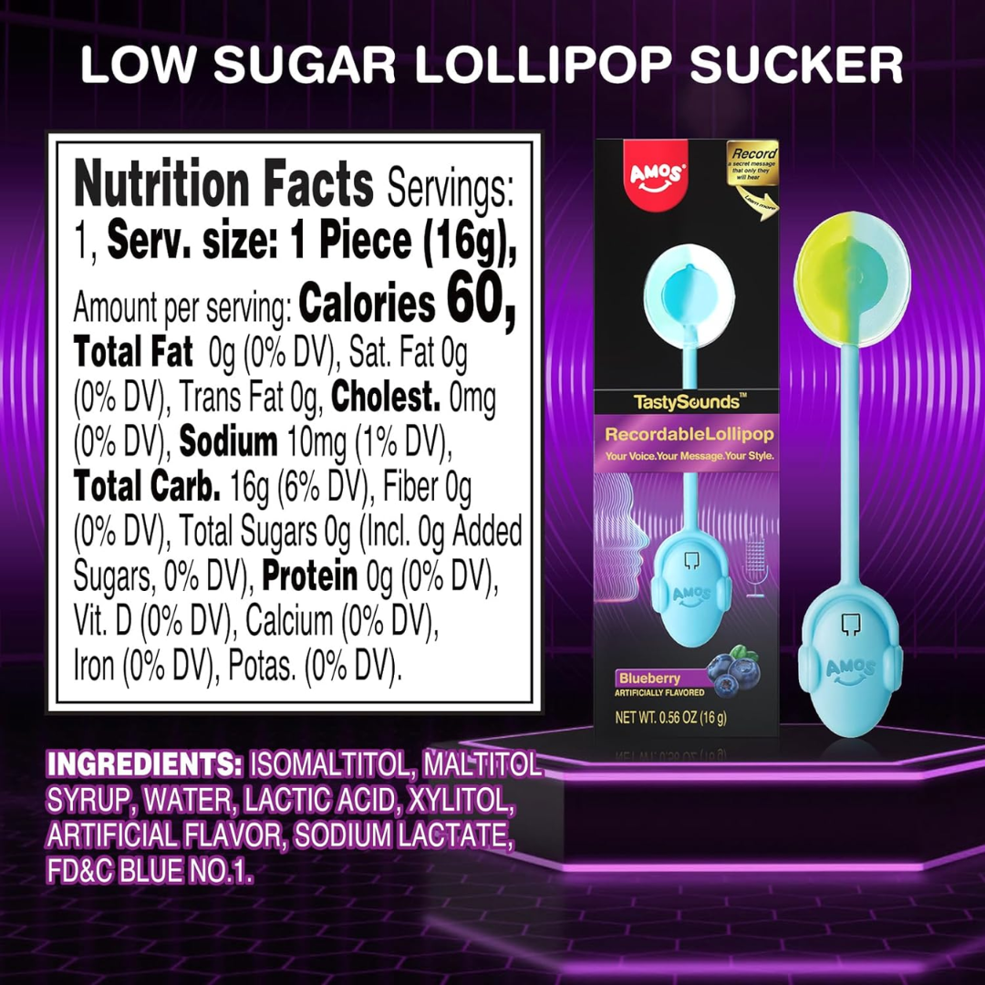 AMOS Recordable Music Blueberry Lollipop