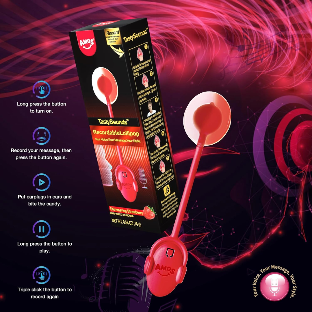 AMOS Recordable Music Strawberry Lollipop