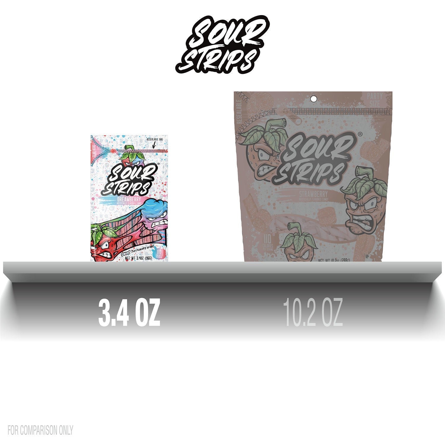 Sour Strips Dream Berry Candies 3.4oz
