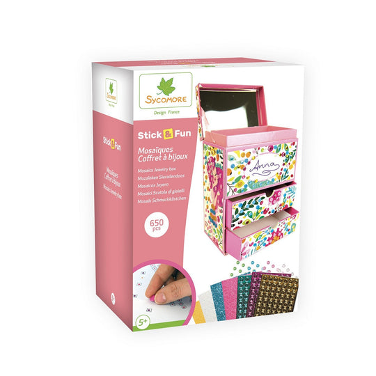 Sycomore Stick'N Fun 3D Mosaics Jewelry Box Craft Kit