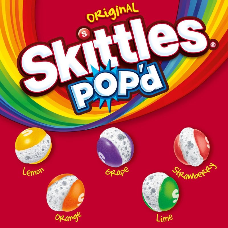 Skittles POP'd Originals Freeze Dried Candy Resealable Bag 5.5oz