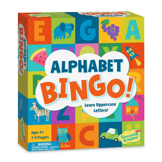 Alphabet Bingo Peaceable Kingdom Board Game Ages 4+