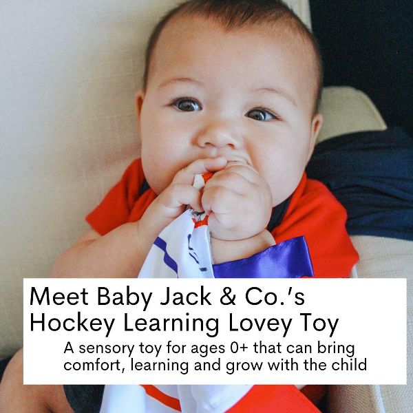 Baby Jack The Learning Lovey Hockey Puck Sports Tag Toy Sensory Soother