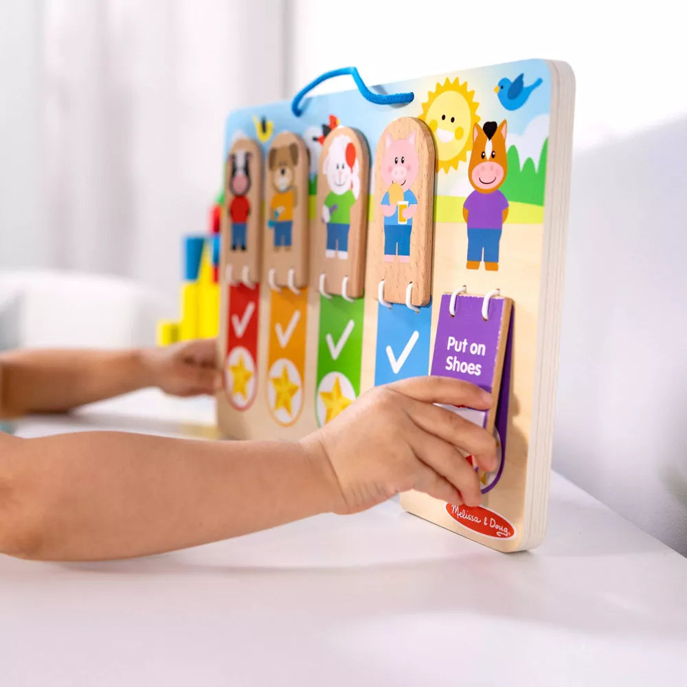 Melissa & Doug My Daily Day and Night Wooden Routines Chart Learning Toy: Educational Shapes