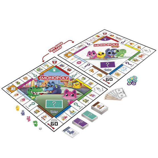 Hasbro Monopoly Junior 2-in-1 Refresh Kids Board Game Square Size