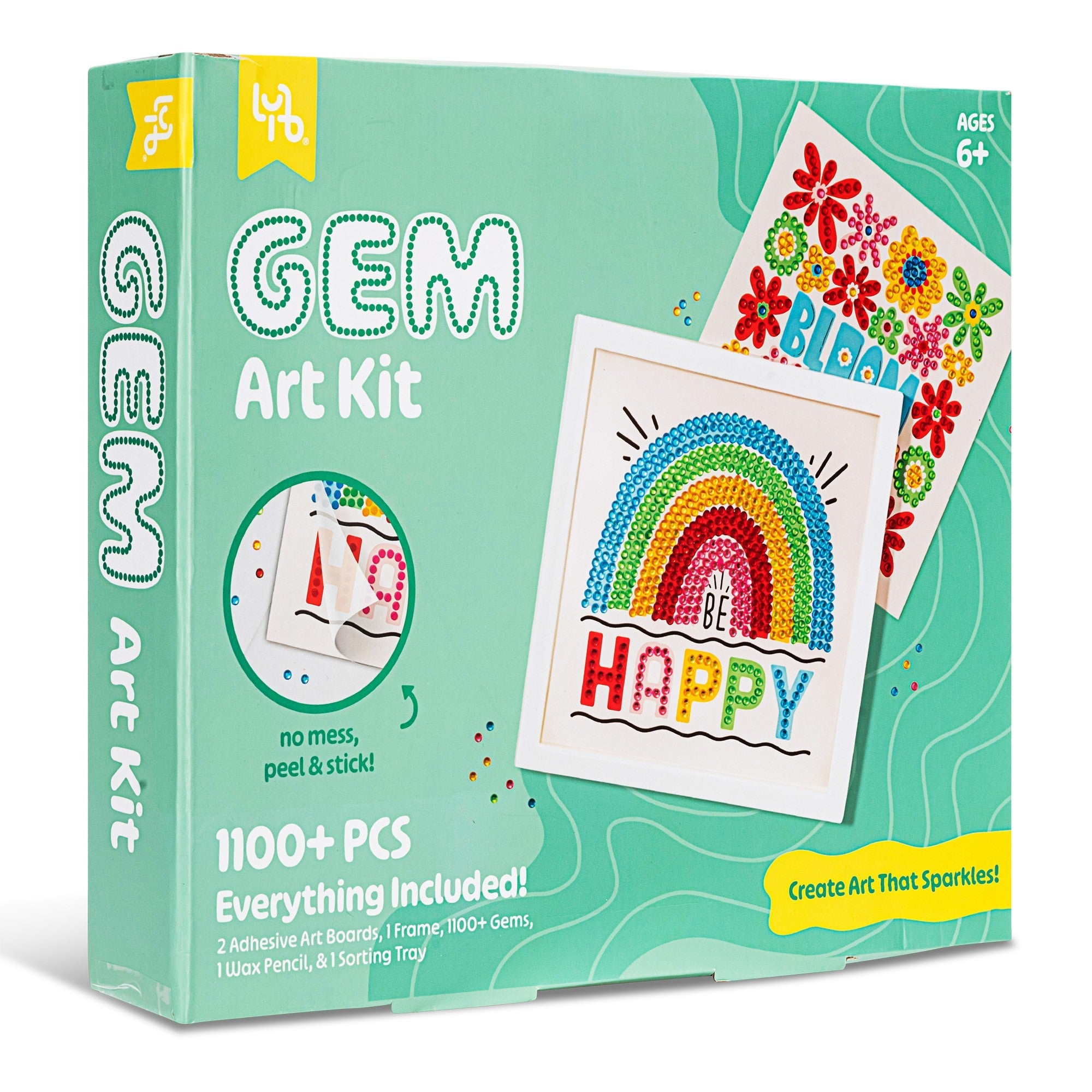 Little Yellow Bicycle Rainbow & Blooms Gem Art Kit