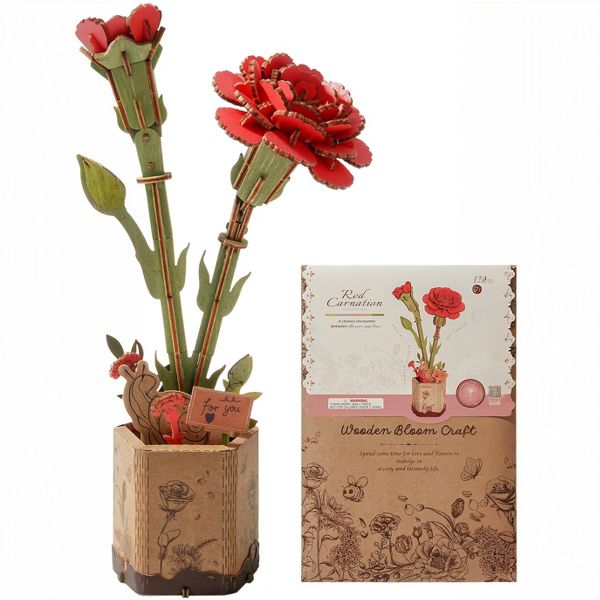 DIY Red Carnation Miniature Bloom Craft Kit