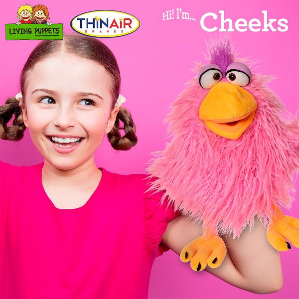 Living Puppets: Cheeks The Pink Chicken - 14" Plush Hand Puppet