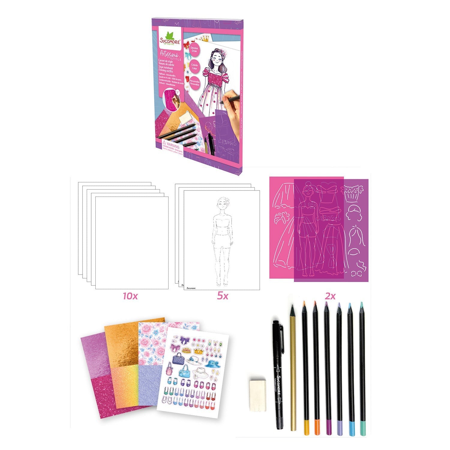 Sycomore Artissimo Style Notebook Evening Dresses Fashion Design Kit