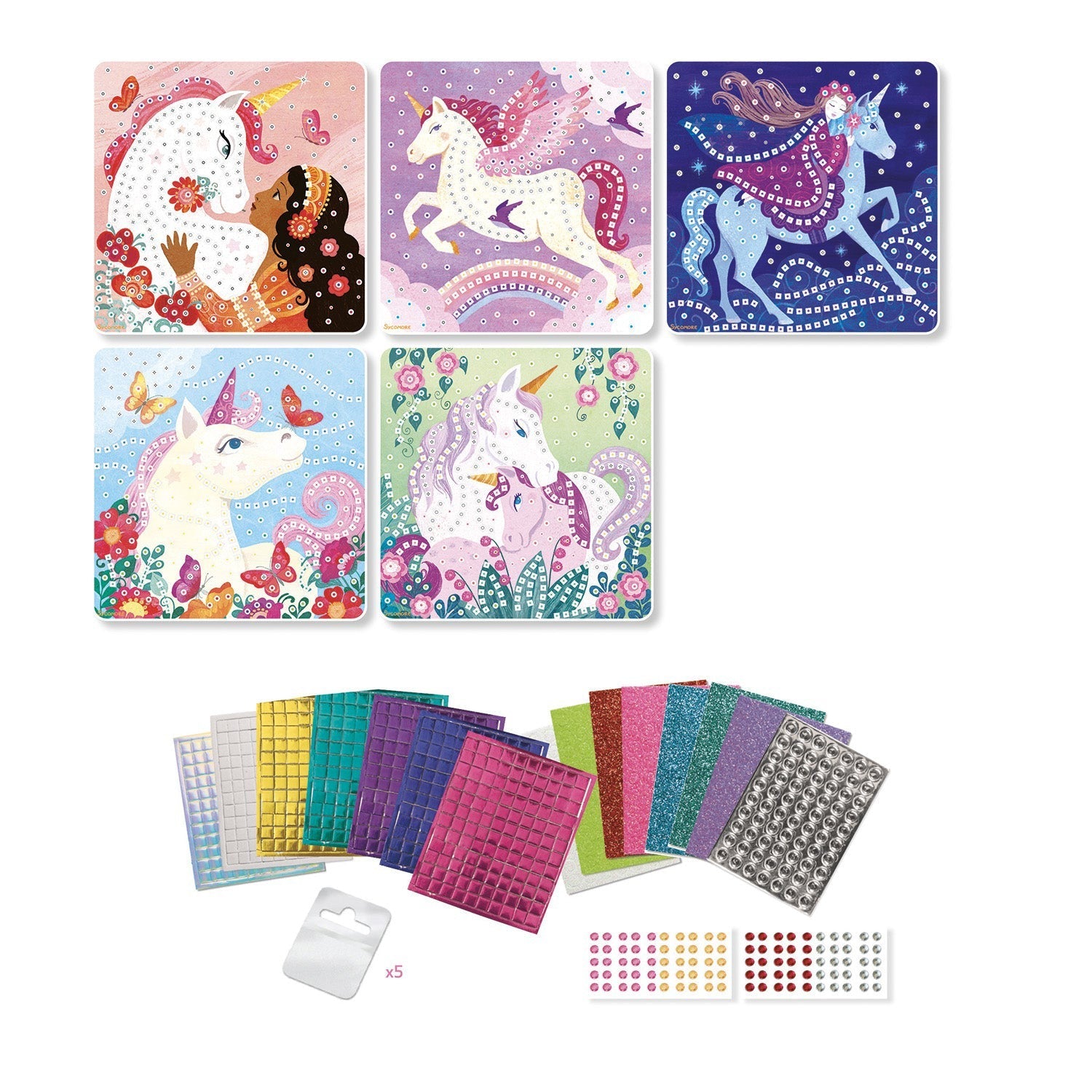 Sycomore Stick'N Fun L Mosaics Unicorns Kids Craft Activity Kit