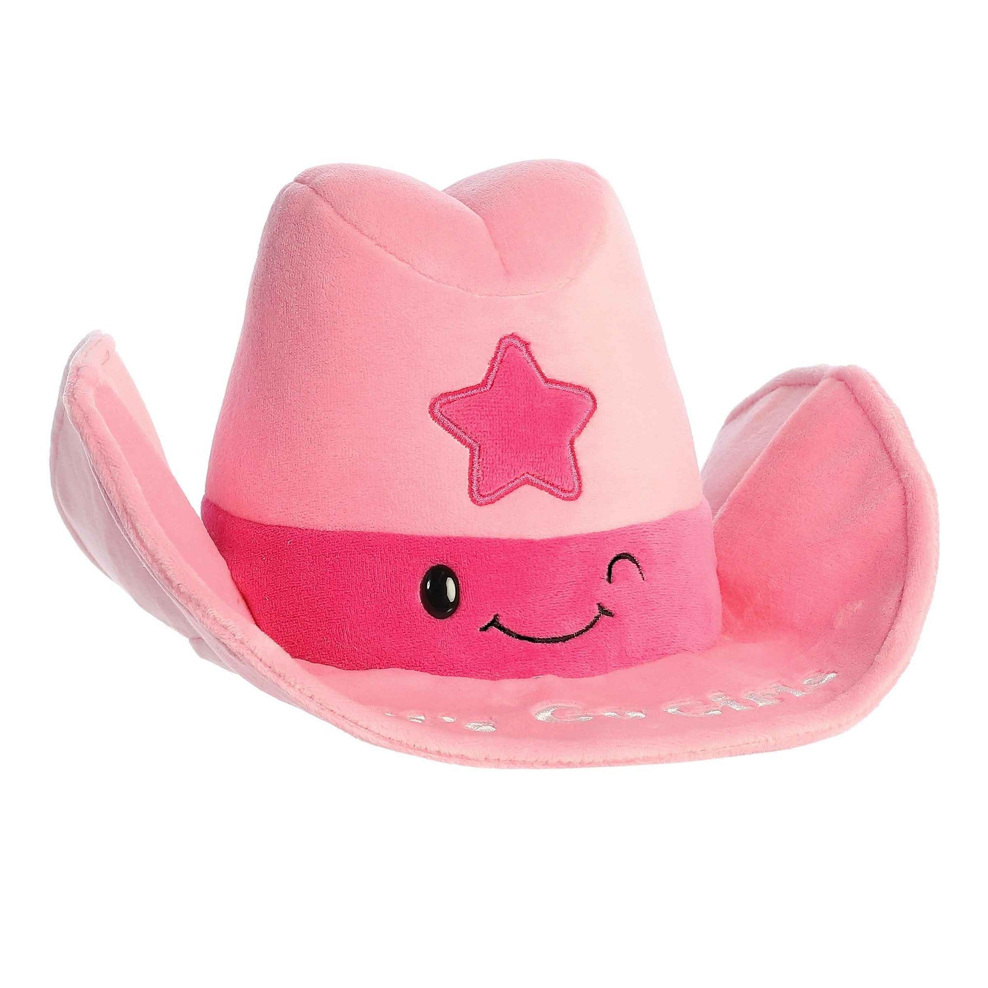 Aurora Just Sayin' Let's Go Girls Cowgirl Hat Plush Pink 11in