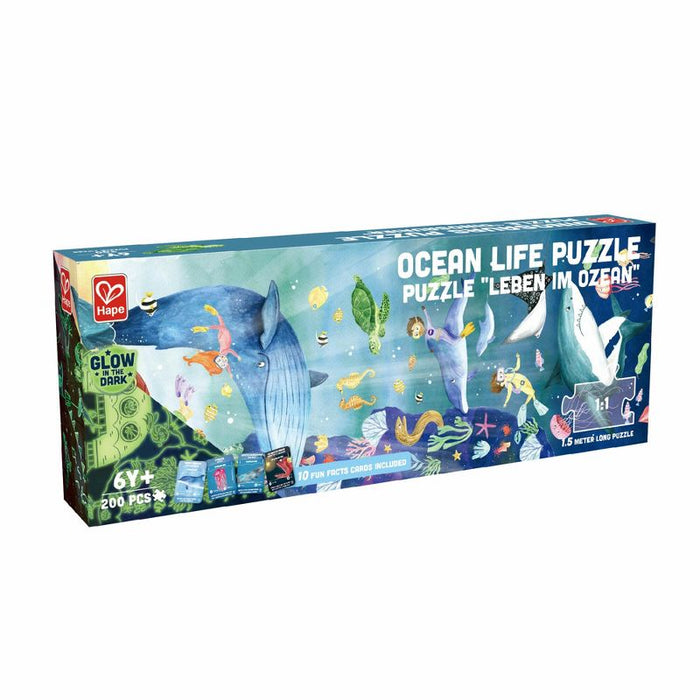 Hape Giant 59" Glow-in-the-Dark Ocean Life 200-Piece Floor Puzzle