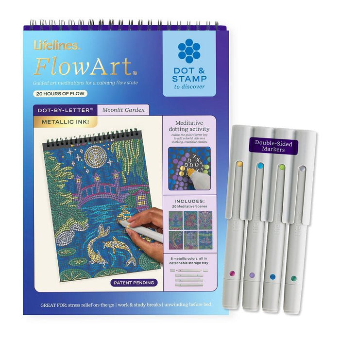 Lifelines FlowArt Dot-By-Letter Moonlit Garden Metallic Activity Kit