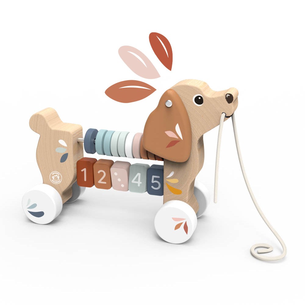 Speedy Monkey Wooden Puppy Pull Along