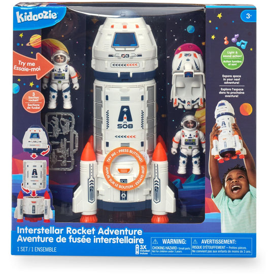 Kidoozie Interstellar Rocket Adventure – 3-Section Rocket with Astronauts