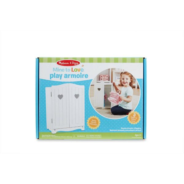 Melissa & Doug Mine to Love Wooden Play Armoire Closet for Dolls