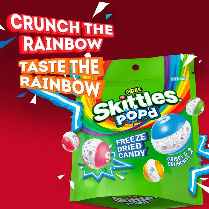 Skittles POP'd Sour Freeze Dried Candy Bag 5.5oz