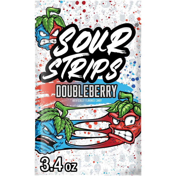 Sour Strips Duos Doubleberry Flavored Chewy Candy 3.4oz