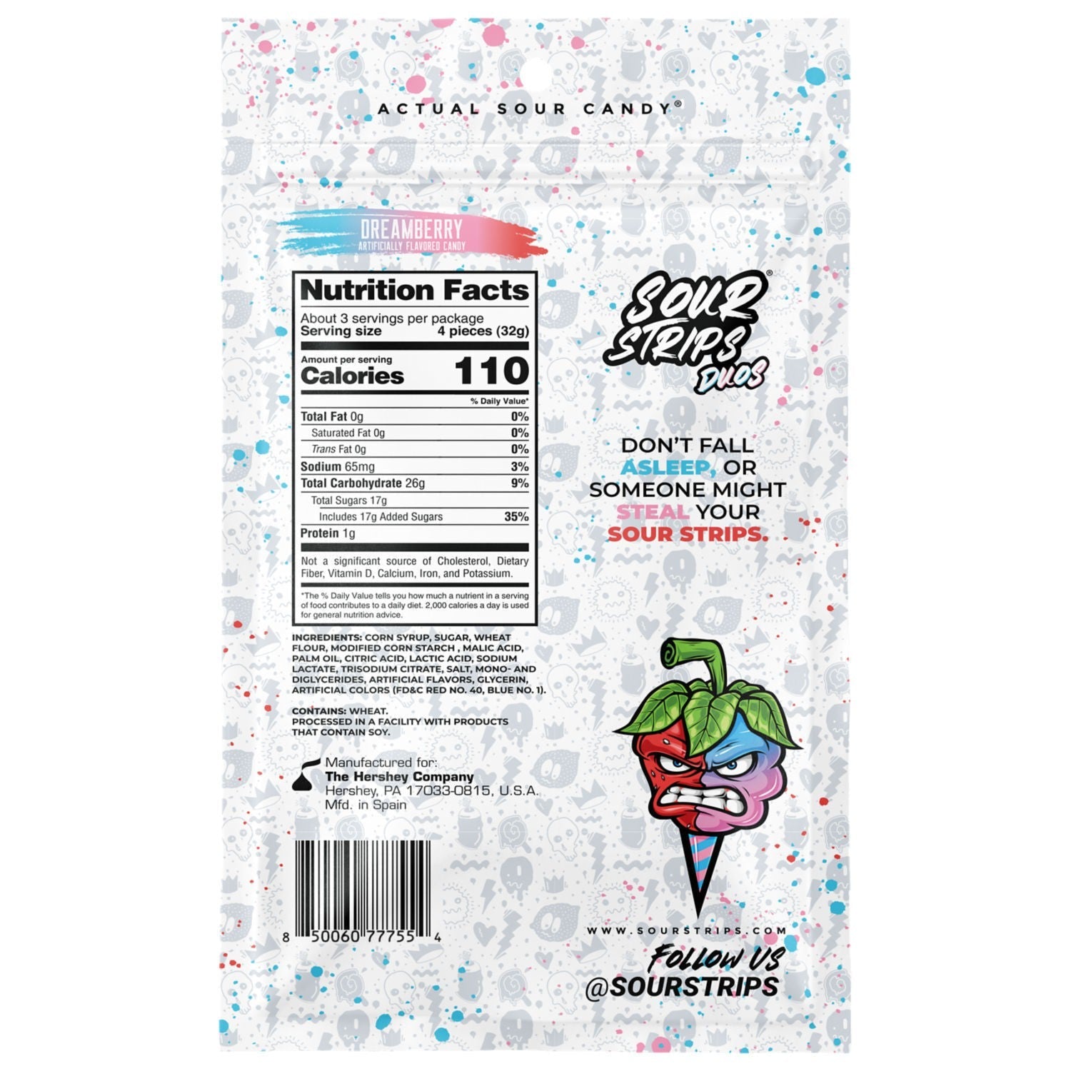 Sour Strips Dream Berry Candies 3.4oz