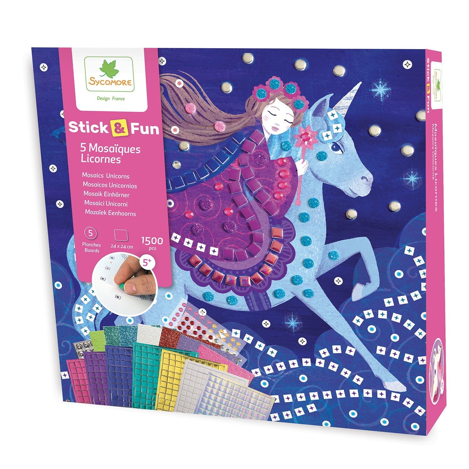 Sycomore Stick'N Fun L Mosaics Unicorns Kids Craft Activity Kit