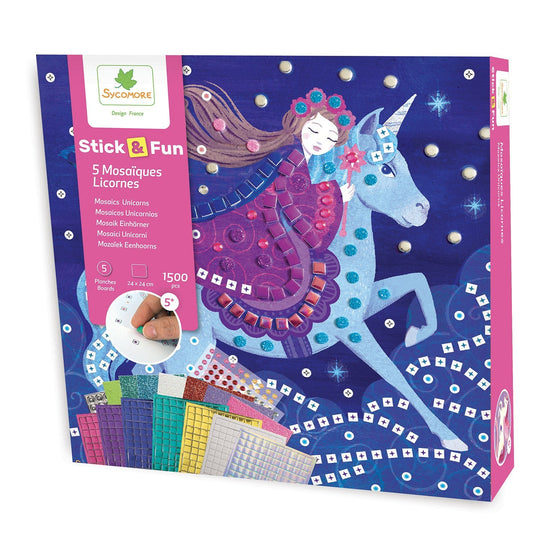 Sycomore Stick'N Fun L Mosaics Unicorns Kids Craft Activity Kit