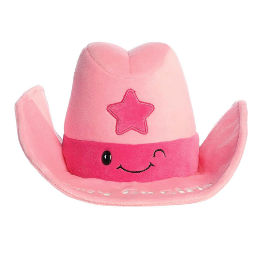 Aurora Just Sayin' Let's Go Girls Cowgirl Hat Plush Pink 11in