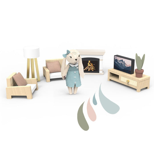 Speedy Monkey Doll House Living Room Set with Character