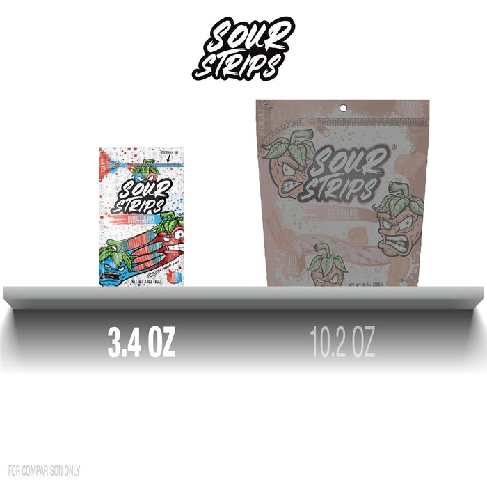 Sour Strips Duos Doubleberry Flavored Chewy Candy 3.4oz