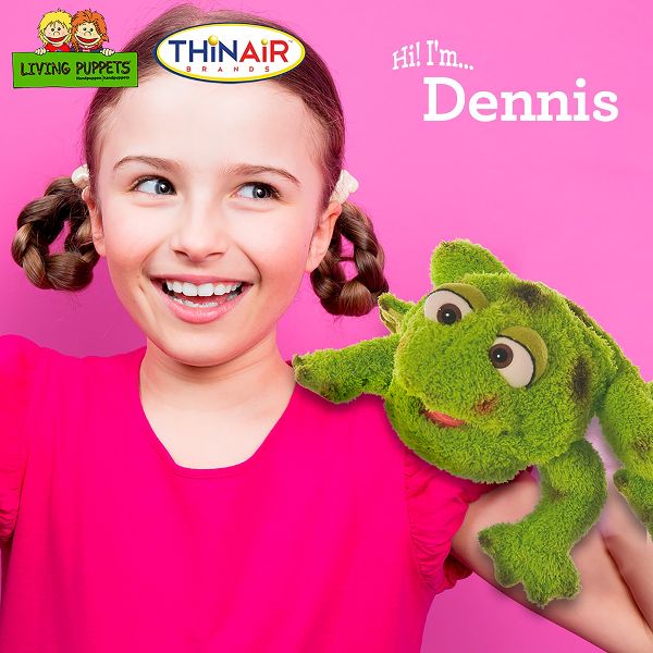 Living Puppets: Dennis The Green Frog - 10" Plush Hand Puppet