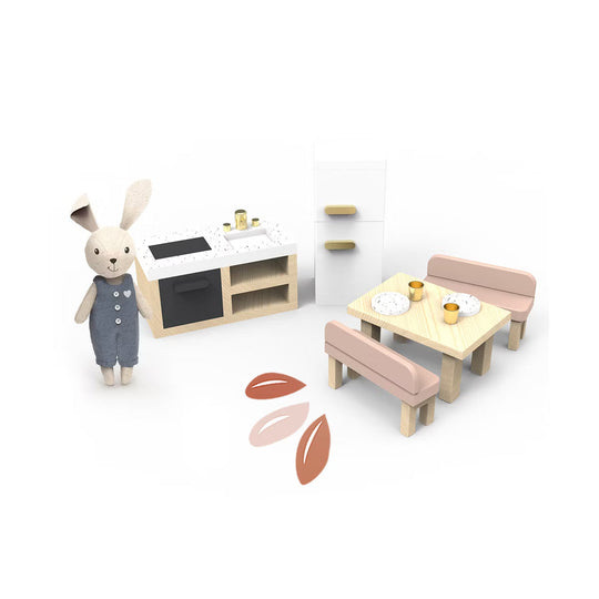 Speedy Monkey Wooden Dollhouse Kitchen Set