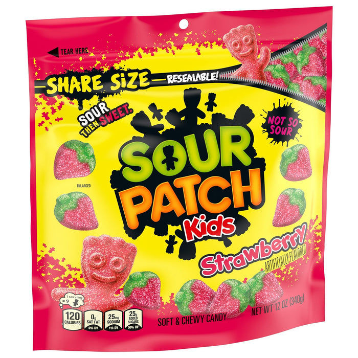 Sour Patch Kids Strawberry Soft Chewy Gummy Candy 12oz