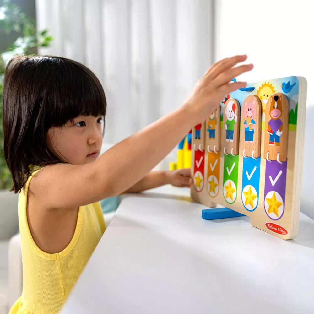 Melissa & Doug My Daily Day and Night Wooden Routines Chart Learning Toy: Educational Shapes